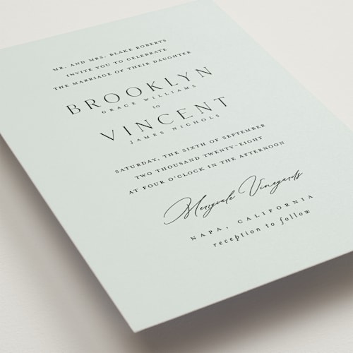 This is a sky wedding invitations with standard by Kelly Schmidt called merryvale printing on signature in standard