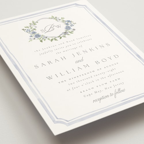 This is a sky wedding invitations with standard by Everett Paper Goods called chelsea printing on signature in standard