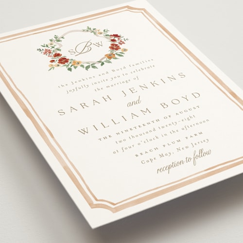 This is a saffron wedding invitations with standard by Everett Paper Goods called chelsea printing on signature in standard