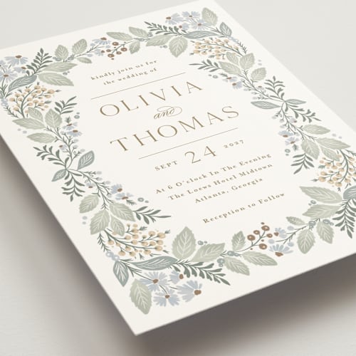 This is a meadow wedding invitations with standard by Kristen Smith called wild flora printing on signature in standard
