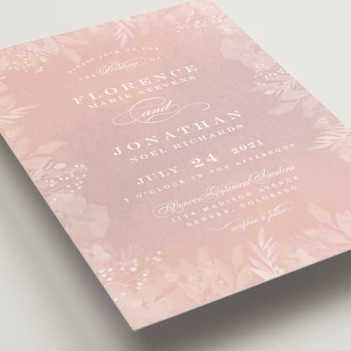 This is a blush wedding invitations with standard by Grace Kreinbrink called summer bliss printing on signature in standard