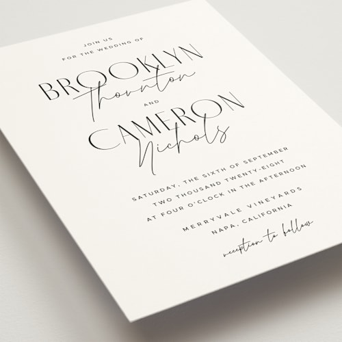 This is a silk wedding invitations with standard by Kelly Schmidt called arabilla overlap printing on signature in standard