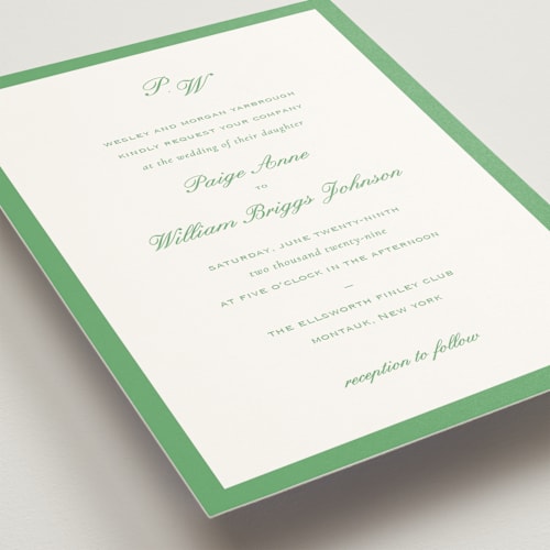 This is a seafoam wedding invitations with standard by Sara Hicks Malone called briland printing on signature in standard
