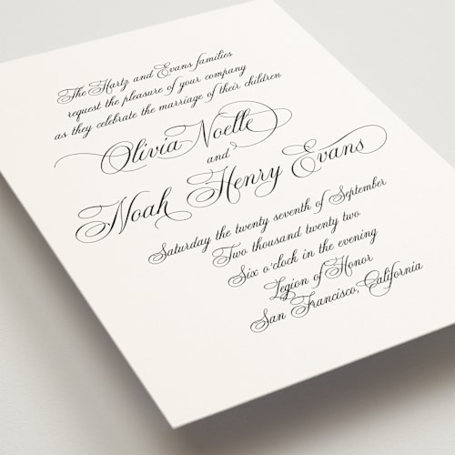 This is a pure wedding invitations with standard by Design Lotus called legacy printing on signature in standard