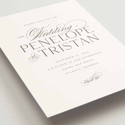 This is a mist wedding invitations with standard by chocomocacino called calisson printing on signature in standard