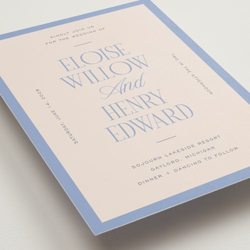 This is a canopy wedding invitations with standard by Pixel and Hank called threaded printing on signature in standard