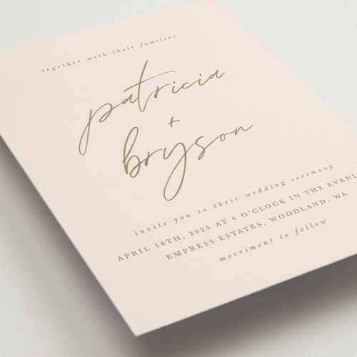 This is a linen wedding invitations with standard by Brandy Folse called everlasting love printing on signature in standard