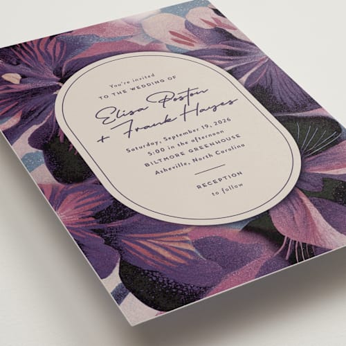 This is a orchid wedding invitations with standard by Simona Camp called elisa printing on signature in standard