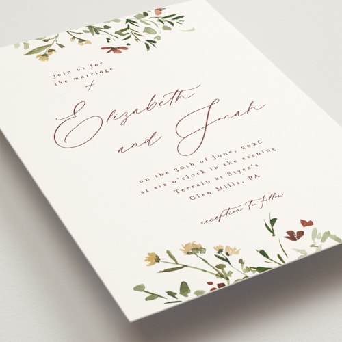 This is a cherry cobbler wedding invitations with standard by Everett Paper Goods called brynn printing on signature in standard