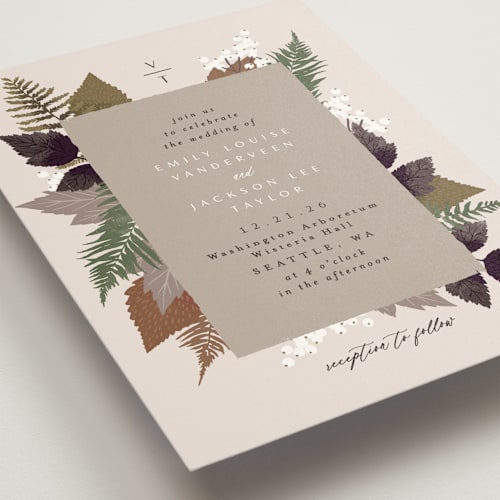 This is a natural wedding invitations with standard by Alethea and Ruth called autumnal printing on signature in standard