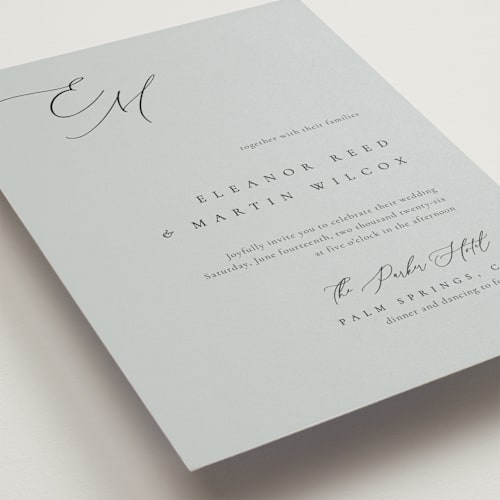 This is a sky wedding invitations with standard by Kelly Schmidt called corner printing on signature in standard