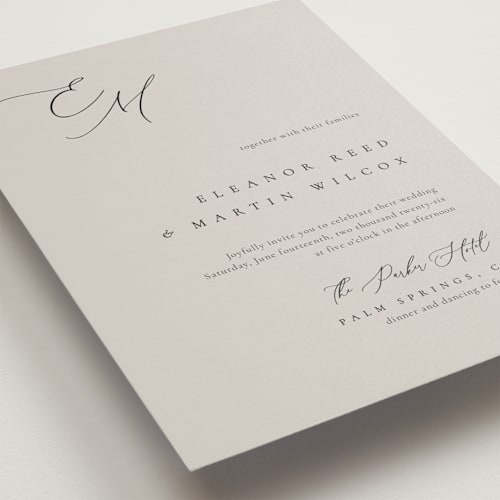 This is a mist wedding invitations with standard by Kelly Schmidt called corner printing on signature in standard