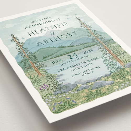 This is a spruce wedding invitations with standard by Paper Sun Studio called sierra printing on signature in standard