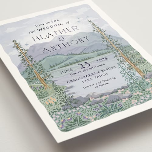 This is a lavender wedding invitations with standard by Paper Sun Studio called sierra printing on signature in standard