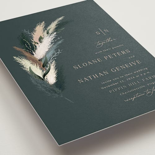 This is a basil wedding invitations with standard by Kaydi Bishop called arched pampas printing on signature in standard