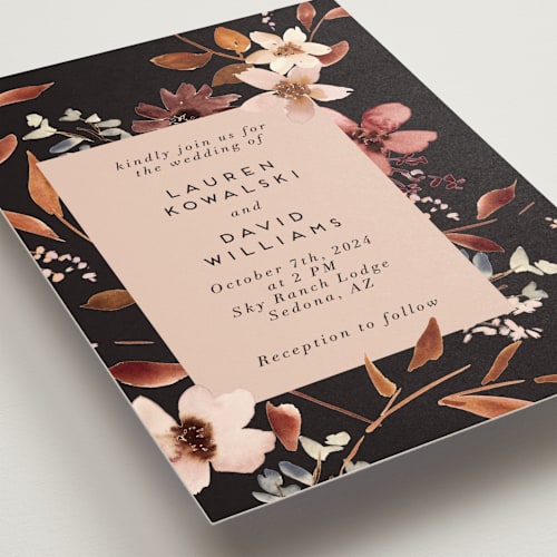This is a midnight wedding invitations with standard by Petra Kern called silky way printing on signature in standard