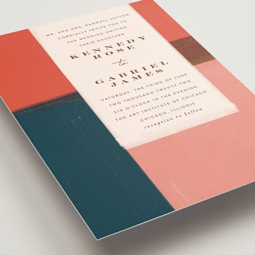 This is a poppy wedding invitations with standard by Angela Marzuki called painted colorblock printing on signature in standard