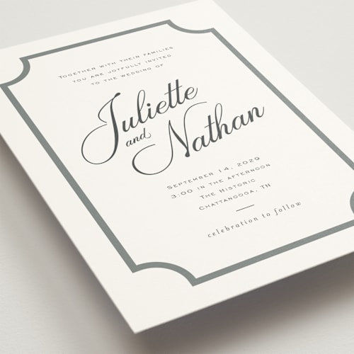 This is a cloud wedding invitations with standard by Jessica Williams called marenza printing on signature in standard