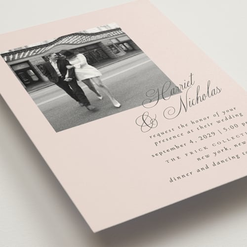 This is a maison blush wedding invitations with standard by Ana de Sousa called written with love printing on signature in standard