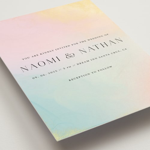 This is a sunrise wedding invitations with standard by Petra Kern called marshmallow printing on signature in standard