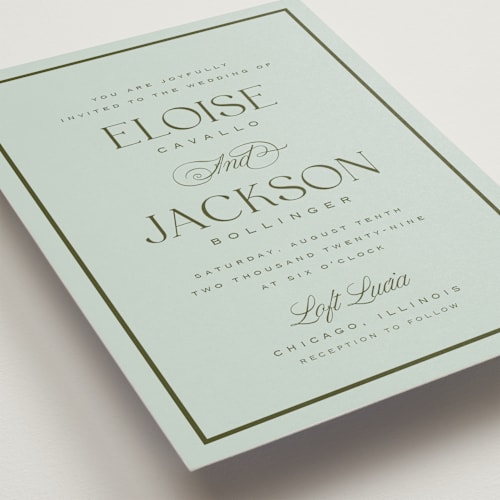 This is a juniper wedding invitations with standard by Laura Hankins called galleria printing on signature in standard