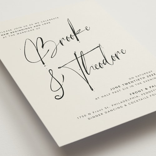 This is a silk wedding invitations with standard by Design Lotus called signature style printing on signature in standard