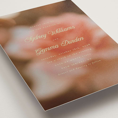 This is a lily wedding invitations with standard by Morgan Kendall called bloom printing on signature in standard