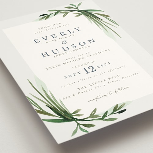 This is a fern wedding invitations with standard by Kate Ahn called botanical frame printing on signature in standard
