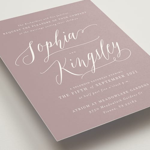 This is a burnt rose wedding invitations with standard by Design Lotus called nothing compares to you printing on signature in standard