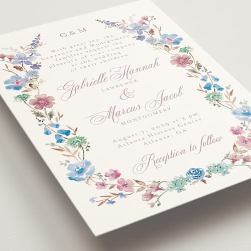 This is a hydrangea wedding invitations with standard by Petra Kern called everlasting romance printing on signature in standard