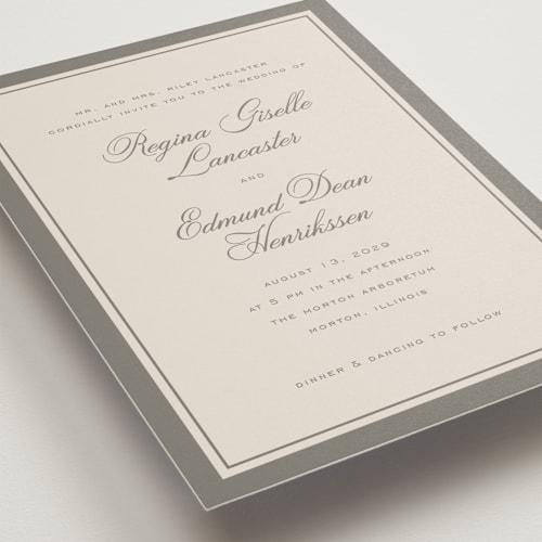 This is a pebble wedding invitations with standard by chocomocacino called krytharaki printing on signature in standard