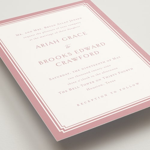 This is a bubblegum wedding invitations with standard by Jennifer Postorino called ariah printing on signature in standard