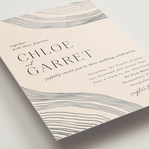 This is a natural wedding invitations with standard by Alethea and Ruth called rings printing on signature in standard