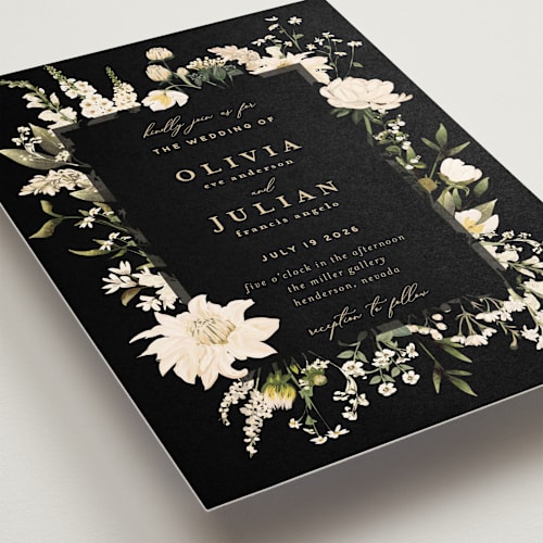 This is a opal wedding invitations with standard by Susan Moyal called lush printing on signature in standard