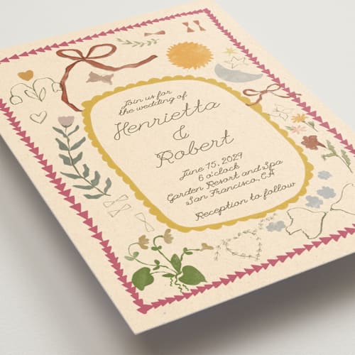 This is a romantic wedding invitations with standard by Sumak Studio called pure magic printing on signature in standard