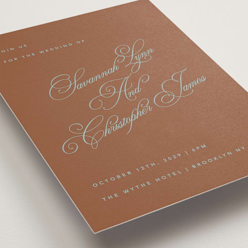 This is a almond wedding invitations with standard by Kelly Watkins called vivid printing on signature in standard