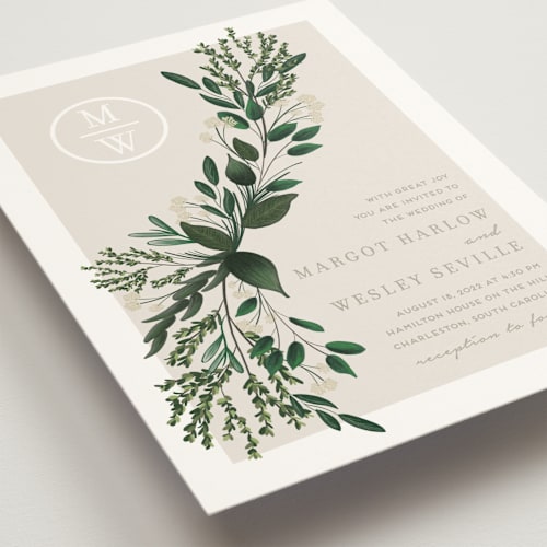 This is a cypress wedding invitations with standard by Kaydi Bishop called watermark printing on signature in standard