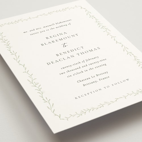 This is a ivy wedding invitations with standard by chocomocacino called cramique printing on signature in standard