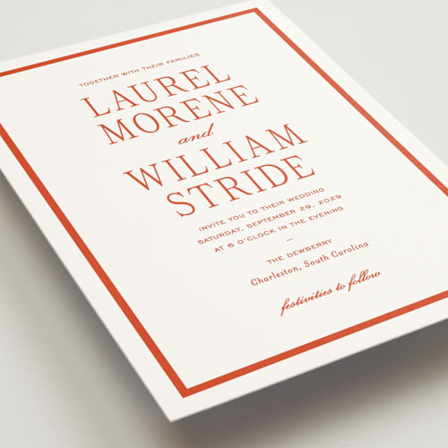 This is a sunset wedding invitations with standard by Sara Hicks Malone called dewberry printing on signature in standard