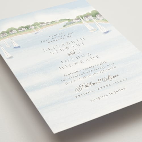This is a aqua wedding invitations with standard by Jennifer Wick called bristol printing on signature in standard