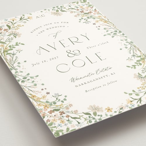 This is a lemongrass wedding invitations with standard by Jennifer Wick called avery printing on signature in standard