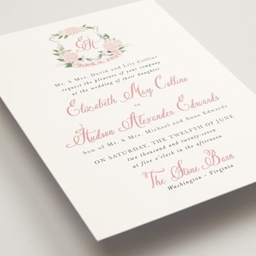 This is a pinched wedding invitations with standard by Design Lotus called sweethearts printing on signature in standard