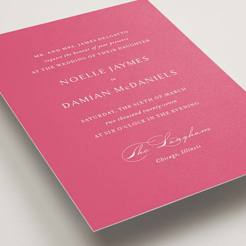 This is a carnation wedding invitations with standard by Jennifer Postorino called everlasting printing on signature in standard