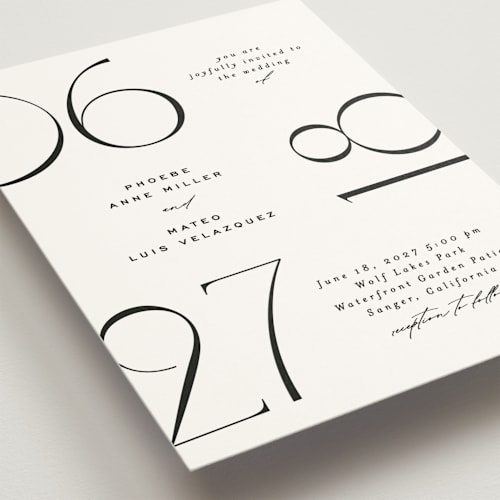 This is a lily wedding invitations with standard by Owl and Toad called numerical printing on signature in standard