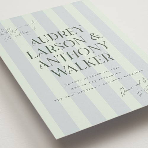 This is a foam wedding invitations with standard by Pixel and Hank called ambrosial printing on signature in standard