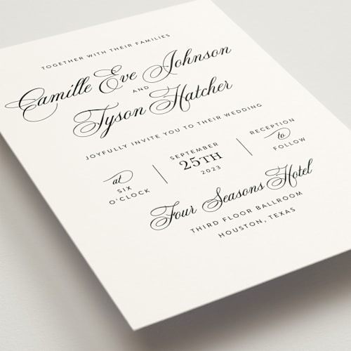 This is a cotton wedding invitations with standard by Jill Means called our moment printing on signature in standard
