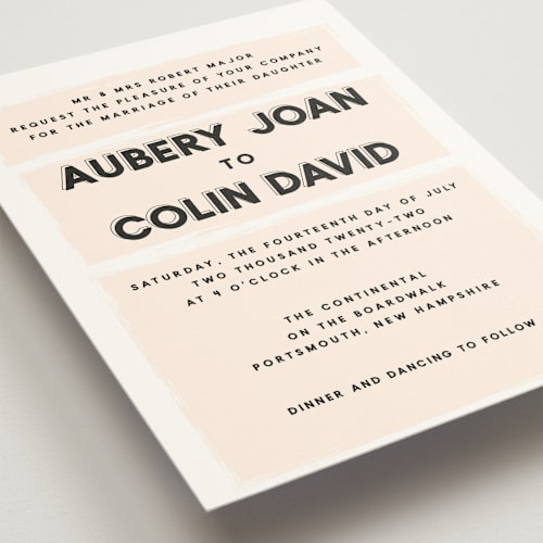 This is a blush wedding invitations with standard by frances mathys called bold blush printing on signature in standard