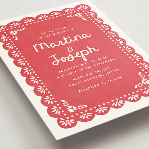 This is a cherry wedding invitations with standard by Itsy Belle Studio called vienes printing on signature in standard