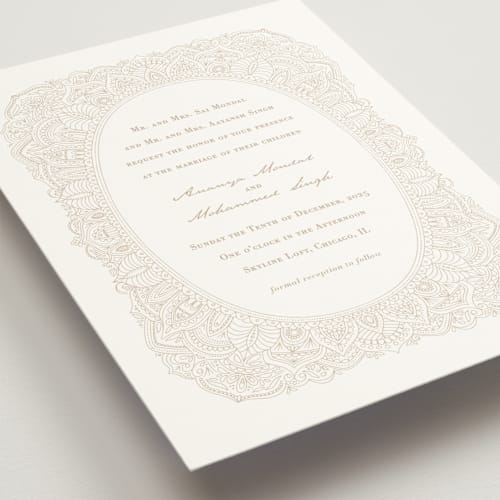 This is a natural wedding invitations with standard by Jessie Steury called extravagant printing on signature in standard