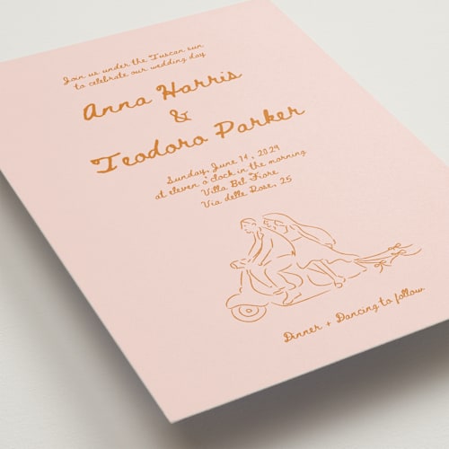 This is a bellini wedding invitations with standard by Helena Vitto called amore mio printing on signature in standard